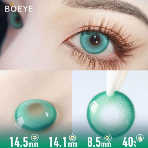 Lentilles De Contact Vert Gemme Sirène (10 Pièces)